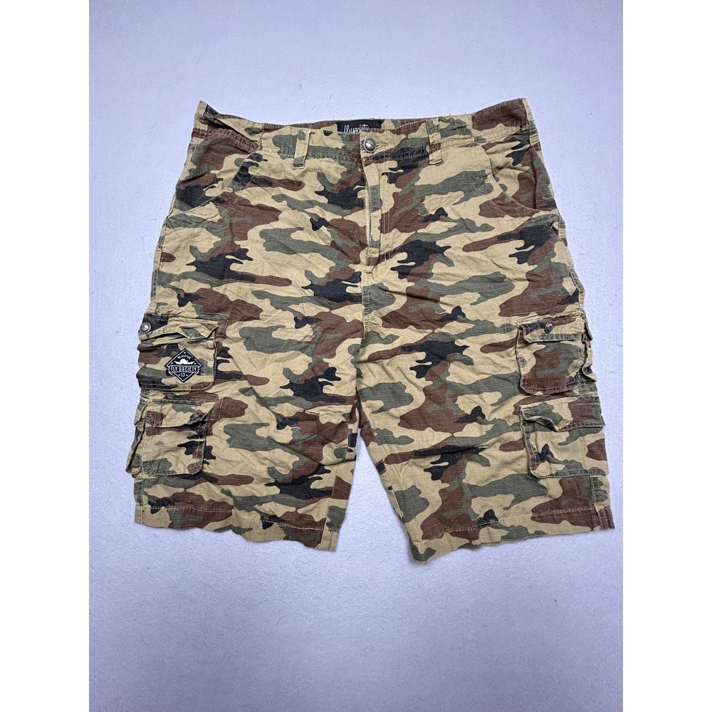 Fly Society Cargo Shorts 100% Cotton Ripstop Camo 36W Mens